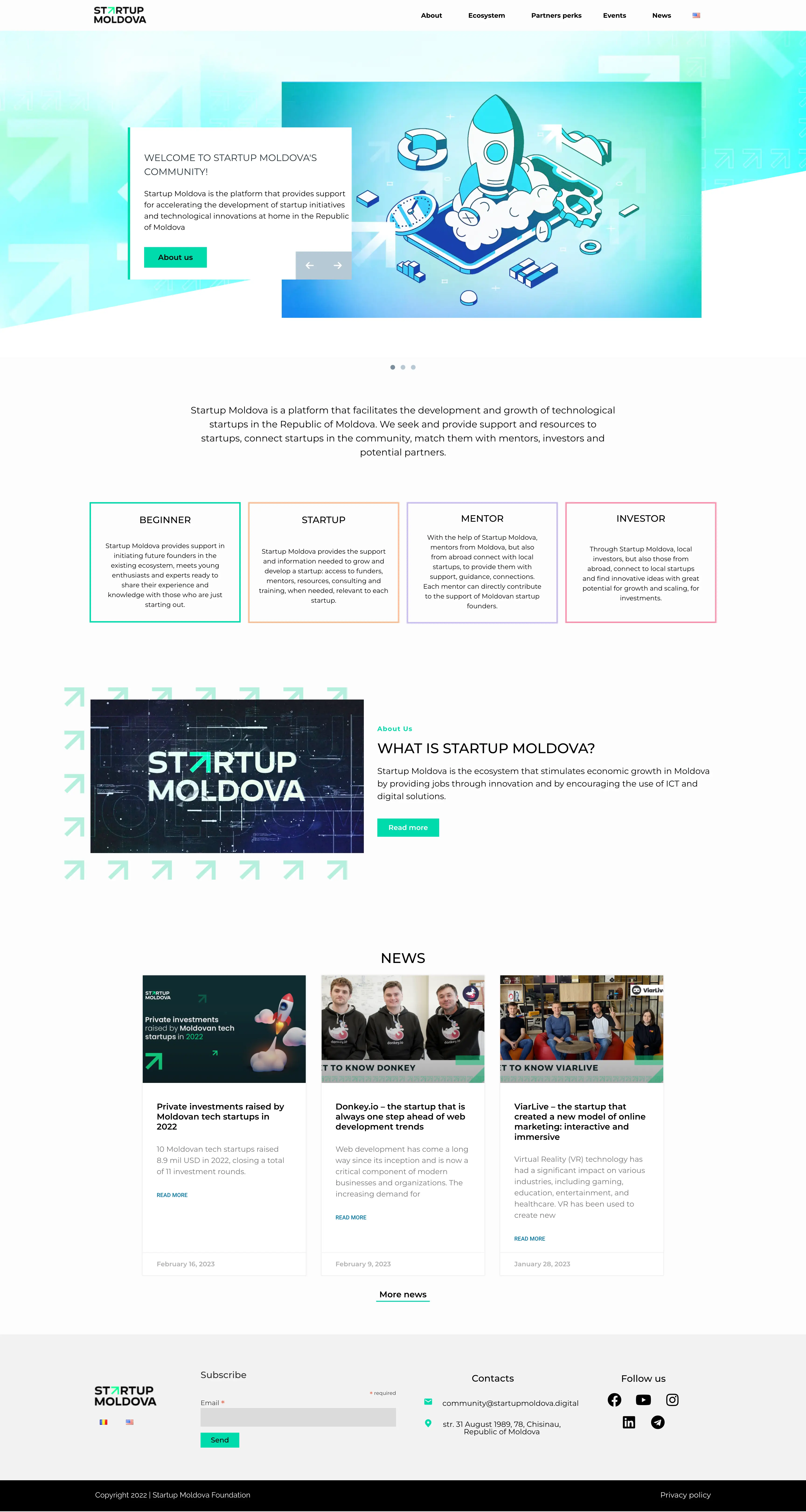 Startup Moldova website cover